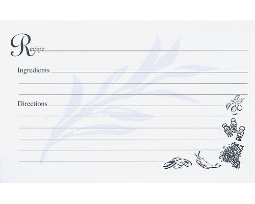 4 x 6 Recipe Card Refills - Kitchen Leaf