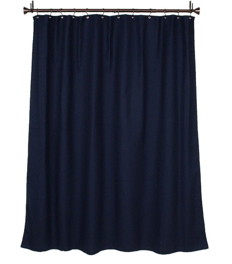 York Fabric Shower Curtain - Navy Blue