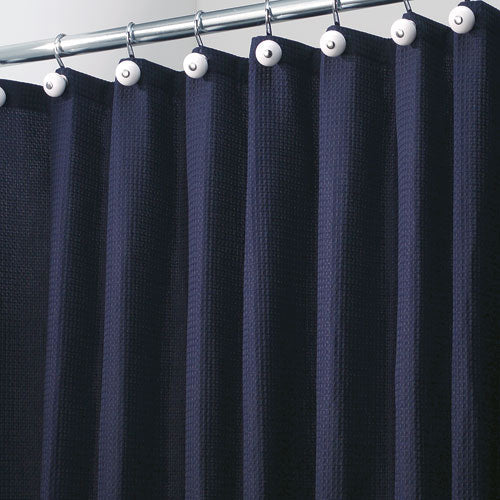 York Fabric Shower Curtain - Navy Blue